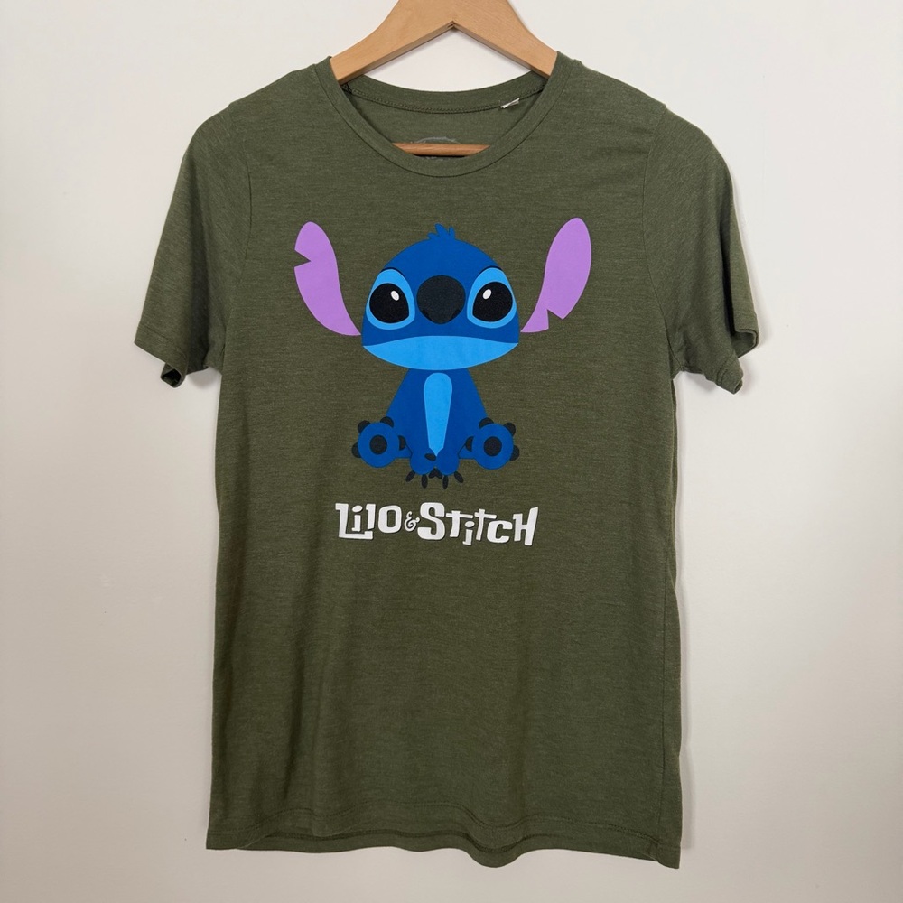 Disney Olive Green Stitch Tee Adult Large